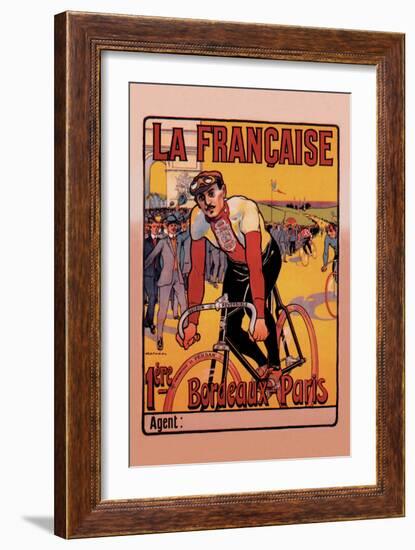 La Francaise: Bordeaux-Paris Bicycle Race-Marodon-Framed Art Print