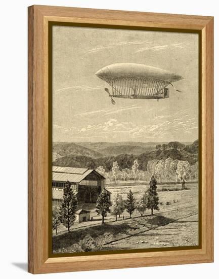 La France Airship-null-Framed Stretched Canvas