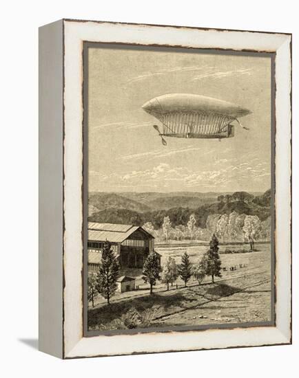 La France Airship-null-Framed Stretched Canvas