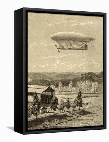 La France Airship-null-Framed Stretched Canvas