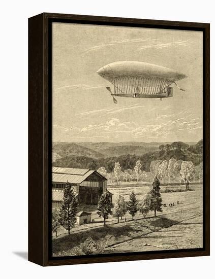 La France Airship-null-Framed Stretched Canvas