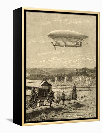 La France Airship-null-Framed Stretched Canvas