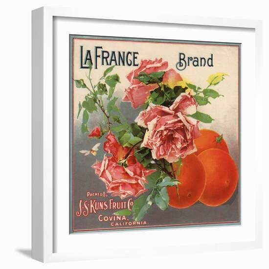 La France Brand - Covina, California - Citrus Crate Label-Lantern Press-Framed Art Print