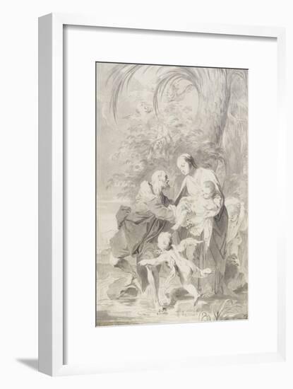 La fuite en Egypte ; Joseph prend l'enfant des bras de la Vierge-Giambettino Cignaroli-Framed Giclee Print