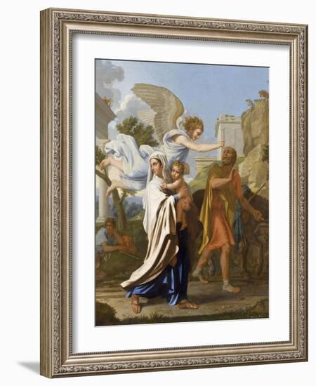 La fuite en Egypte-Nicolas Poussin-Framed Giclee Print