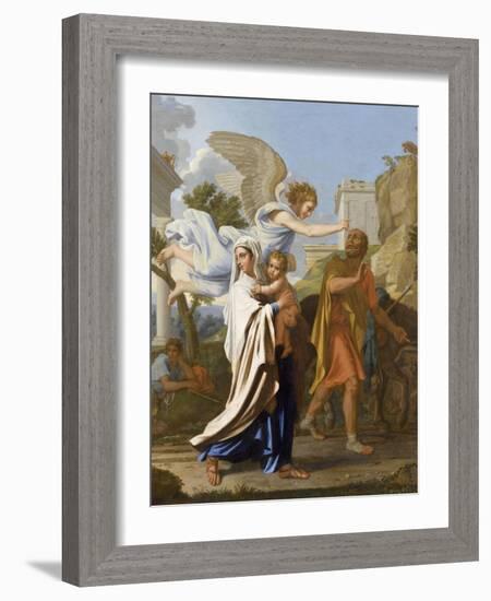 La fuite en Egypte-Nicolas Poussin-Framed Giclee Print