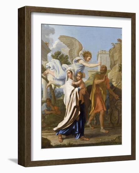 La fuite en Egypte-Nicolas Poussin-Framed Giclee Print