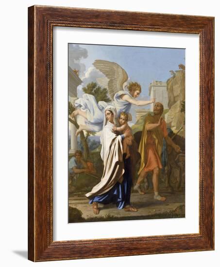 La fuite en Egypte-Nicolas Poussin-Framed Giclee Print