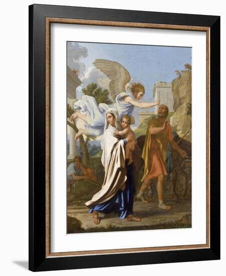 La fuite en Egypte-Nicolas Poussin-Framed Giclee Print