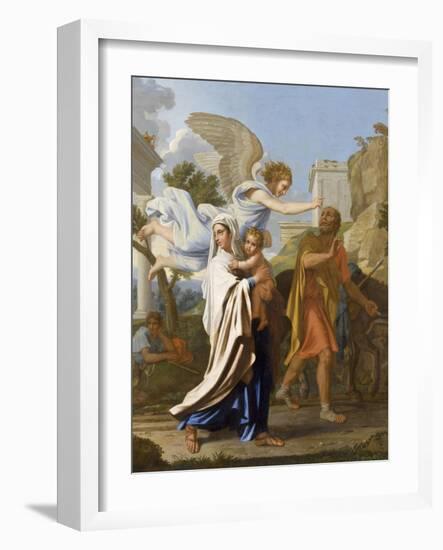 La fuite en Egypte-Nicolas Poussin-Framed Giclee Print