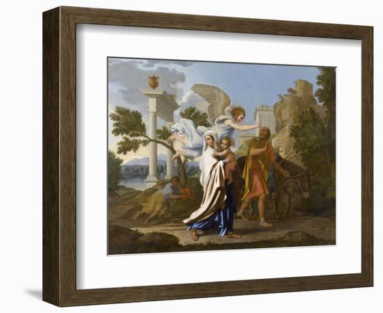 La fuite en Egypte-Nicolas Poussin-Framed Giclee Print