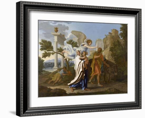 La fuite en Egypte-Nicolas Poussin-Framed Giclee Print