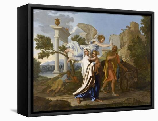 La fuite en Egypte-Nicolas Poussin-Framed Premier Image Canvas