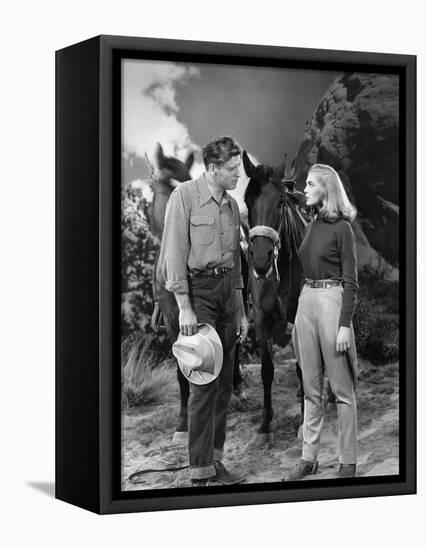 La furie du desert (Desert Fury) by Lewis Allen with Lizabeth Scott and Burt Lancaster, 1947 (b/w p-null-Framed Stretched Canvas