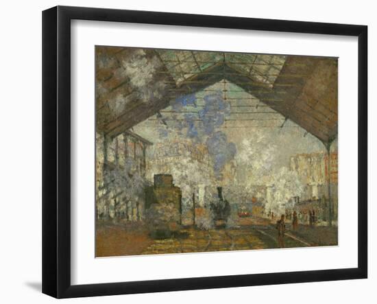 La Gare Saint Lazare, 1877-Claude Monet-Framed Giclee Print