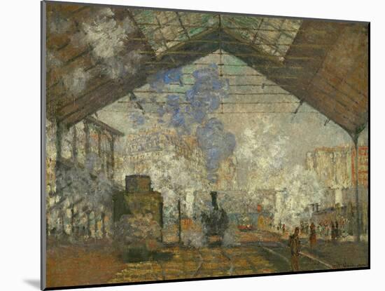 La Gare Saint Lazare, 1877-Claude Monet-Mounted Giclee Print