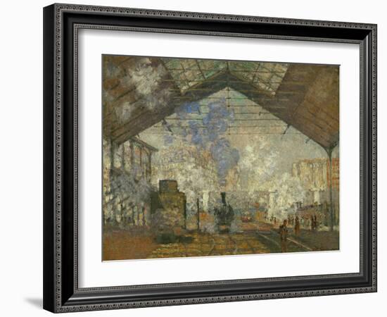 La Gare Saint Lazare, 1877-Claude Monet-Framed Giclee Print