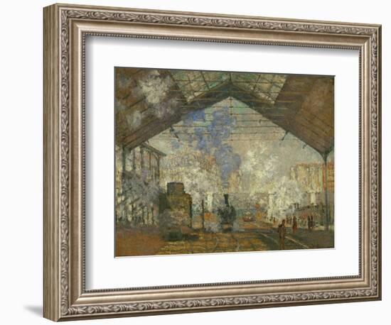 La Gare Saint Lazare, 1877-Claude Monet-Framed Giclee Print