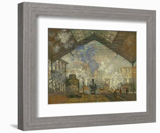 La Gare Saint Lazare, 1877-Claude Monet-Framed Giclee Print