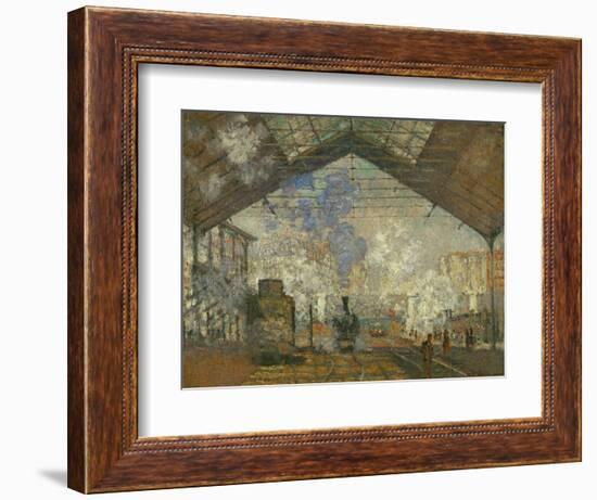 La Gare Saint Lazare, 1877-Claude Monet-Framed Giclee Print