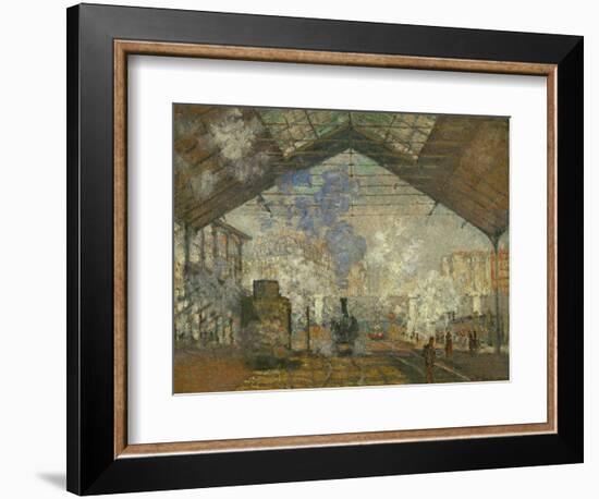 La Gare Saint Lazare, 1877-Claude Monet-Framed Giclee Print