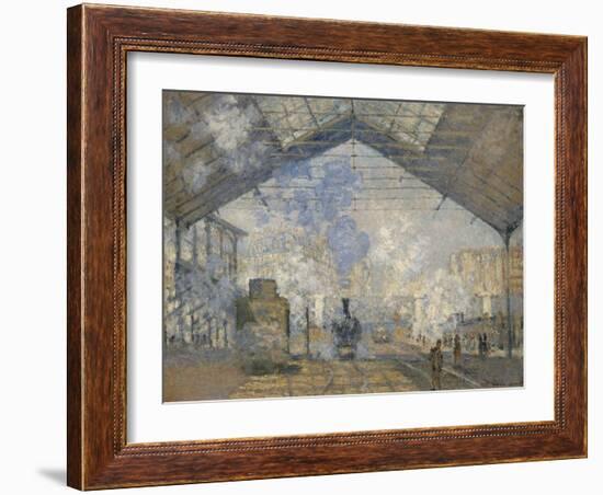 La gare Saint-Lazare-Claude Monet-Framed Giclee Print