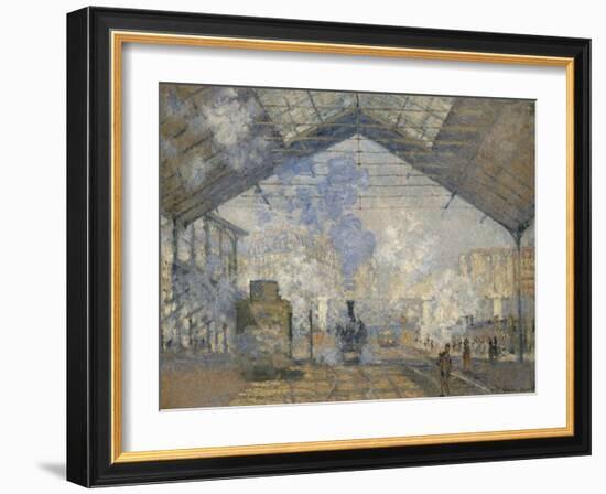 La gare Saint-Lazare-Claude Monet-Framed Giclee Print