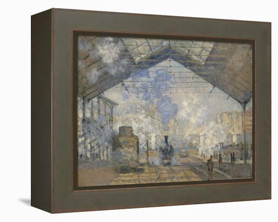 La gare Saint-Lazare-Claude Monet-Framed Premier Image Canvas