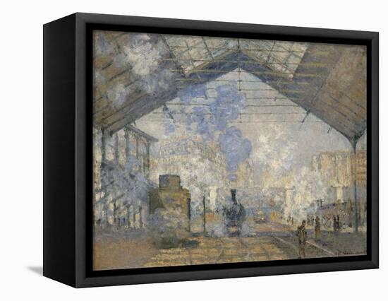 La gare Saint-Lazare-Claude Monet-Framed Premier Image Canvas