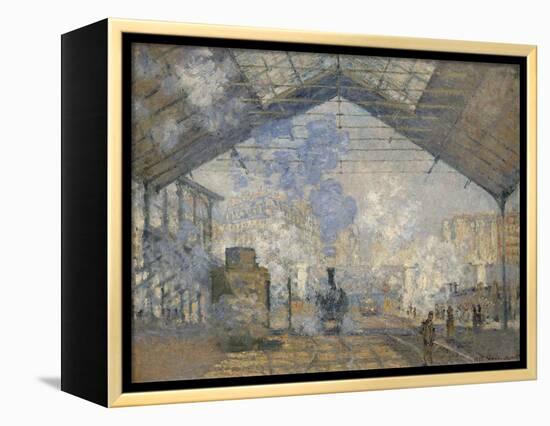 La gare Saint-Lazare-Claude Monet-Framed Premier Image Canvas