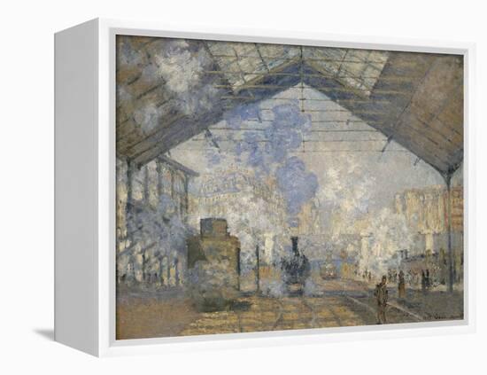 La gare Saint-Lazare-Claude Monet-Framed Premier Image Canvas