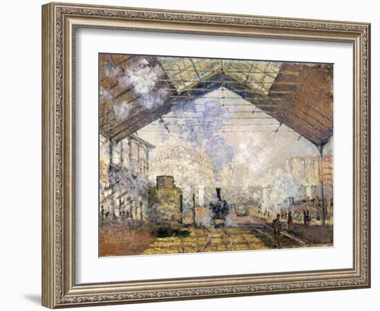 La Gare Saint-Lazare-Claude Monet-Framed Giclee Print