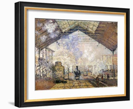 La Gare Saint-Lazare-Claude Monet-Framed Giclee Print