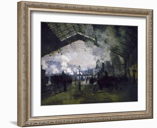 La gare St Lazare-Claude Monet-Framed Giclee Print