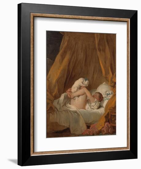 La Gimblette (Girl with Her Dog), about 1770-Jean-Honoré Fragonard-Framed Giclee Print