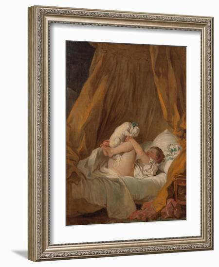 La Gimblette (Girl with Her Dog), about 1770-Jean-Honoré Fragonard-Framed Giclee Print