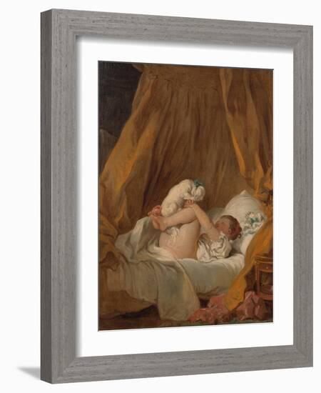 La Gimblette (Girl with Her Dog), about 1770-Jean-Honoré Fragonard-Framed Giclee Print