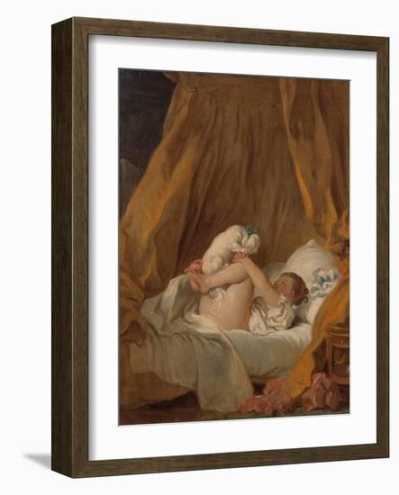 La Gimblette (Girl with Her Dog), about 1770-Jean-Honoré Fragonard-Framed Giclee Print