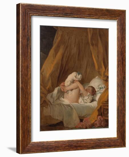 La Gimblette (Girl with Her Dog), about 1770-Jean-Honoré Fragonard-Framed Giclee Print