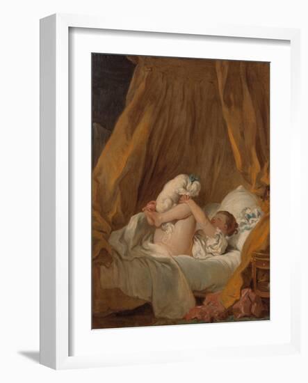 La Gimblette (Girl with Her Dog), about 1770-Jean-Honoré Fragonard-Framed Giclee Print