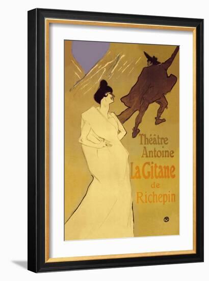 La Gitane de Richepin: Theatre Antoine-Henri de Toulouse-Lautrec-Framed Art Print