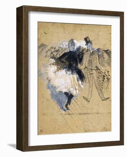 La Goulue and Valentin La Desossee-Henri de Toulouse-Lautrec-Framed Giclee Print