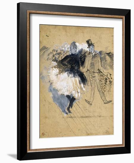 La Goulue and Valentin La Desossee-Henri de Toulouse-Lautrec-Framed Giclee Print