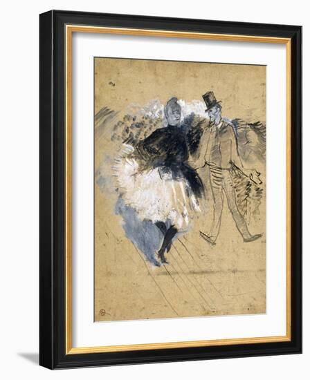 La Goulue and Valentin La Desossee-Henri de Toulouse-Lautrec-Framed Giclee Print