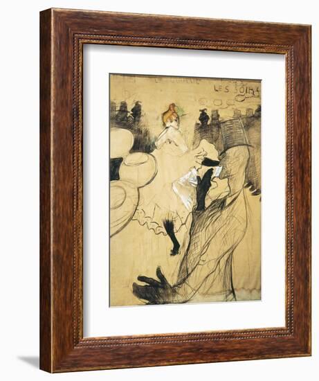 La Goulue and Valentin Le Desosse at the "Moulin Rouge"-Henri de Toulouse-Lautrec-Framed Art Print