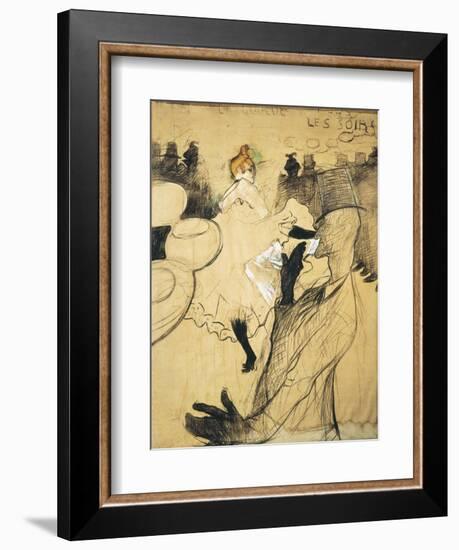 La Goulue and Valentin Le Desosse at the "Moulin Rouge"-Henri de Toulouse-Lautrec-Framed Art Print