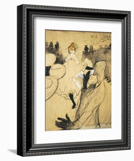 La Goulue and Valentin Le Desosse at the "Moulin Rouge"-Henri de Toulouse-Lautrec-Framed Art Print