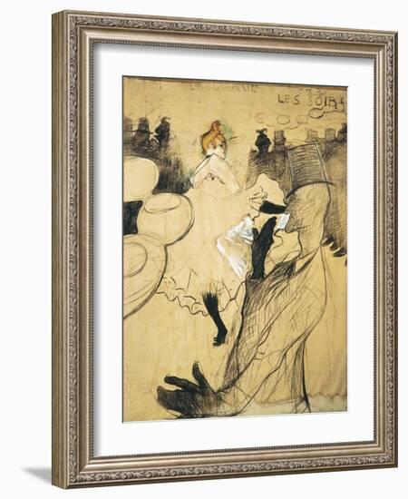 La Goulue and Valentin Le Desosse at the "Moulin Rouge"-Henri de Toulouse-Lautrec-Framed Art Print