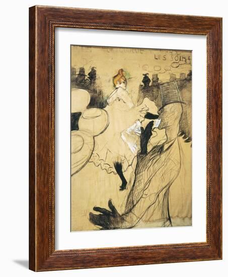 La Goulue and Valentin Le Desosse at the "Moulin Rouge"-Henri de Toulouse-Lautrec-Framed Art Print