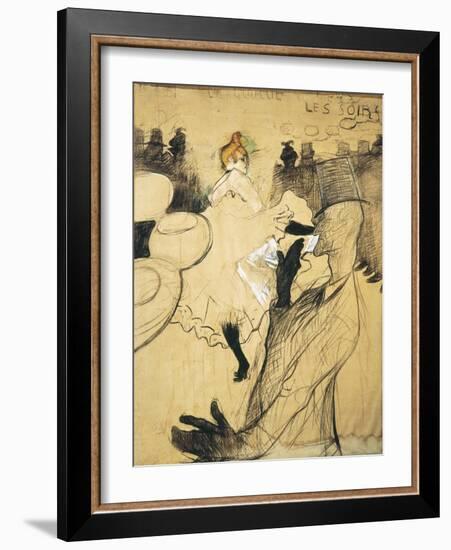 La Goulue and Valentin Le Desosse at the "Moulin Rouge"-Henri de Toulouse-Lautrec-Framed Art Print